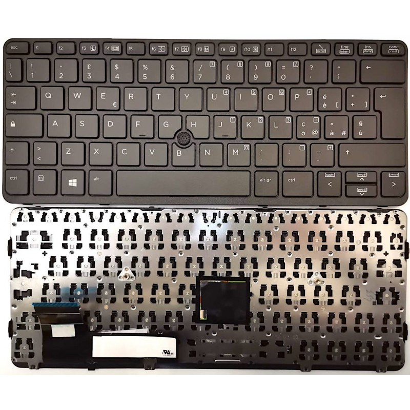 Tastiera Italiana compatibile con Hp Elitebook 820 G1 820 G2 con Trackpad e cornice Frame