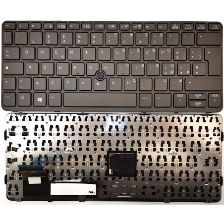 Tastiera Italiana compatibile con Hp Elitebook 820 G1 820 G2 con Trackpad e cornice Frame
