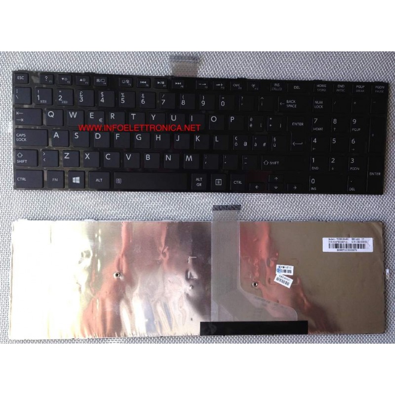 Tastiera Italiana compatibile con Toshiba V138162AK1 Tastiera Italiana compatibile con Toshiba V138162AK1