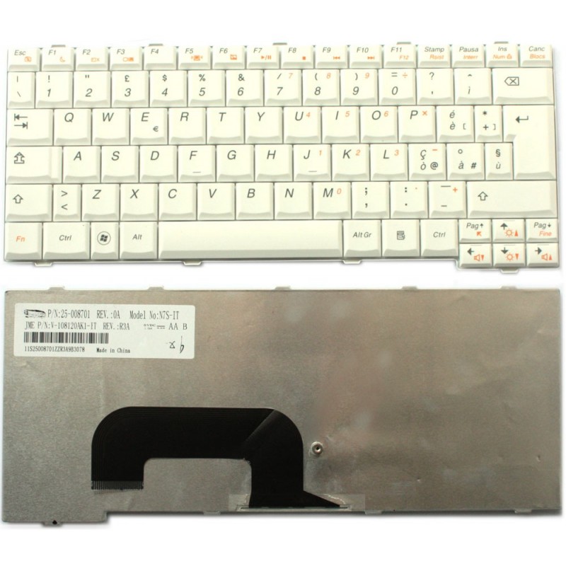 Tastiera italiana compatibile con IBM Lenovo Ideapad S12 bianca Tastiera italiana compatibile con IBM Lenovo Ideapad S12 bianca