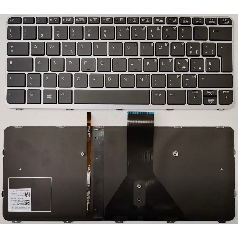 Tastiera italiana compatibile con HP EliteBook Folio 1020 G1 1030 G1 Retroilluminata Tastiera italiana compatibile con HP EliteBook Folio 1020 G1 1030 G1 Retroilluminata