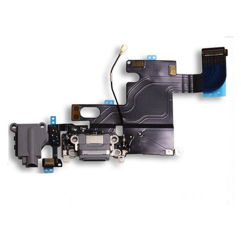 Flat connettore ricarica Apple iPhone 6 completo di microfono antenna jack audio nero Flat connettore ricarica Apple iPhone 6 completo di microfono antenna jack audio nero