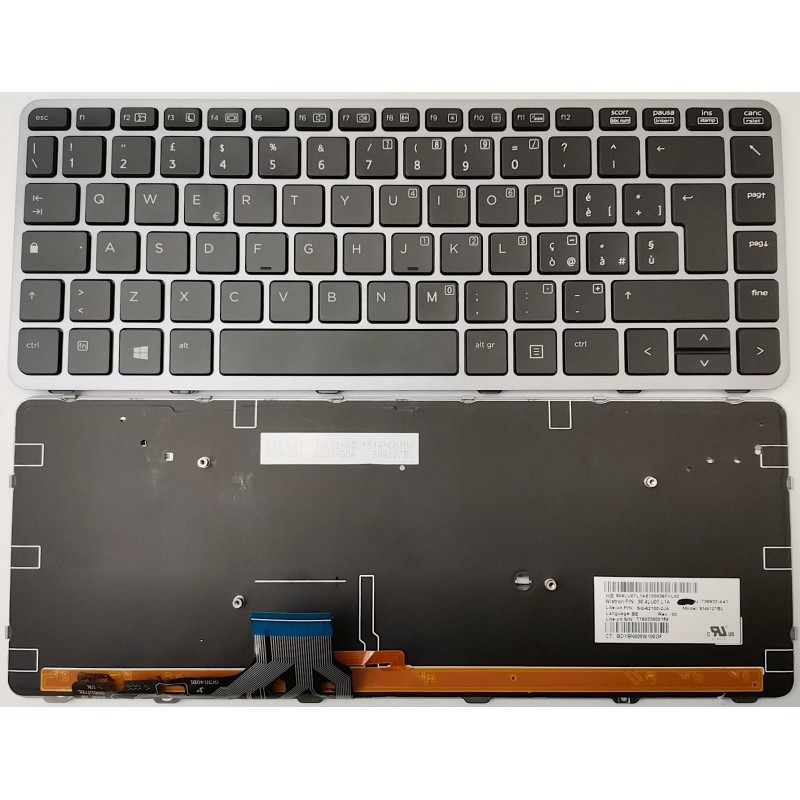 Tastiera italiana compatibile con HP EliteBook Folio 1040 G1, 1040 G2 90.4LU07.L0F Retroilluminata Tastiera italiana compatibile con HP EliteBook Folio 1040 G1, 1040 G2 90.4LU07.L0F Retroilluminata