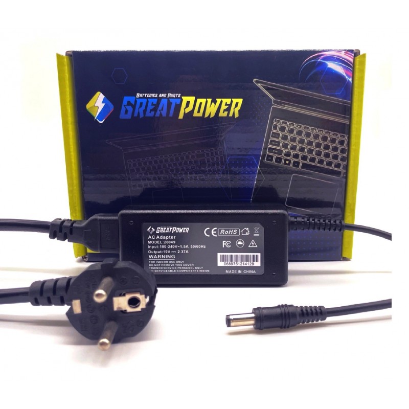 Alimentatore caricabatteria per Asus 19V - 45W- 2,37 Ampere - 5,5*2,5mm Alimentatore caricabatteria per Asus 19V - 45W- 2,37 Ampere - 5,5*2,5mm