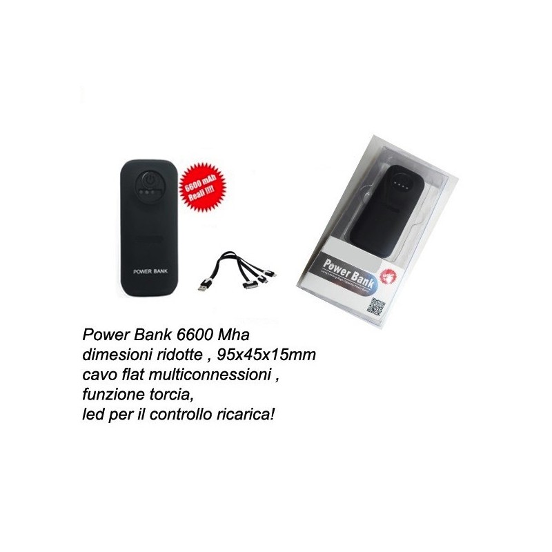 Power bank 6600mAh universale per smartphone e tablet Power bank 6600mAh universale per smartphone e tablet