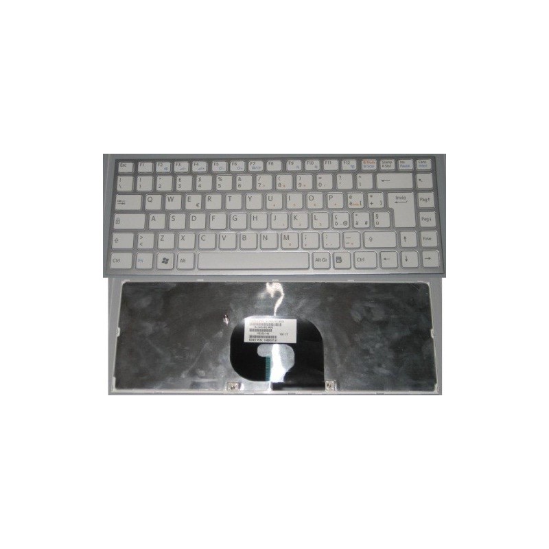 Tastiera italiana silver con tastiera bianca compatibile con Sony PGC-31311M Tastiera italiana silver con tastiera bianca compatibile con Sony PGC-31311M