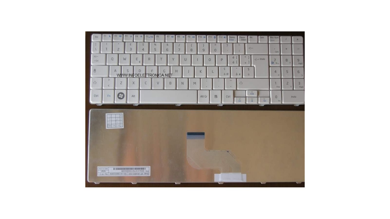 Tastiera italiana compatibile con Acer per Olivetti Olibook S1530 bianca