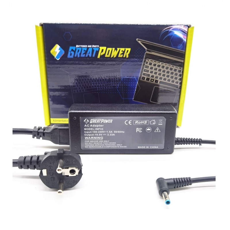 Alimentatore caricabatteria compatibile con HP Pavilion 250-g5 250-g6 255-g3 255-g4 255-G5 355-G2 250-g4 455-G3 [19.5V 3.33A 65 Alimentatore caricabatteria compatibile con HP Pavilion 250-g5 250-g6 255-g3 255-g4 255-G5 355-G2 250-g4 455-G3 [19.5V 3.33A 65