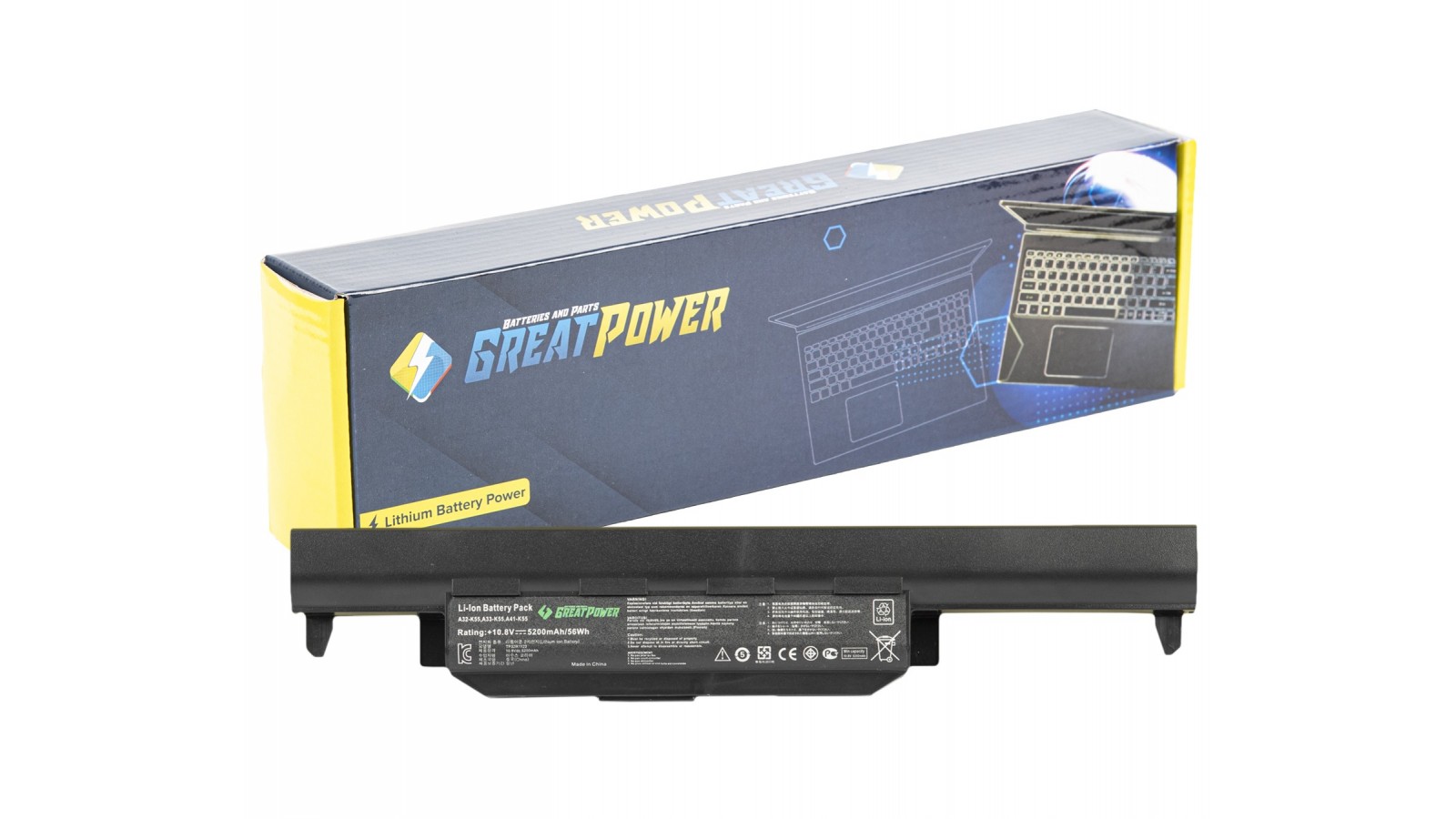 Batteria 5200mAh compatibile con Asus A45 A45A A45D A45DE A45DR A45N A45V A45VD A45VJ A45VM A45VS A55 A55A A55D A55DE A55DR A55N