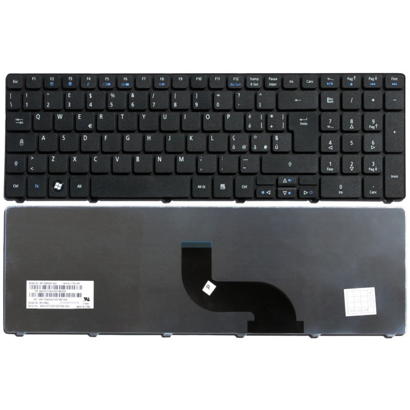 Tastiera italiana compatibile con Acer 9Z.N1H82.C0E PK130C92A12 Tastiera italiana compatibile con Acer 9Z.N1H82.C0E PK130C92A12