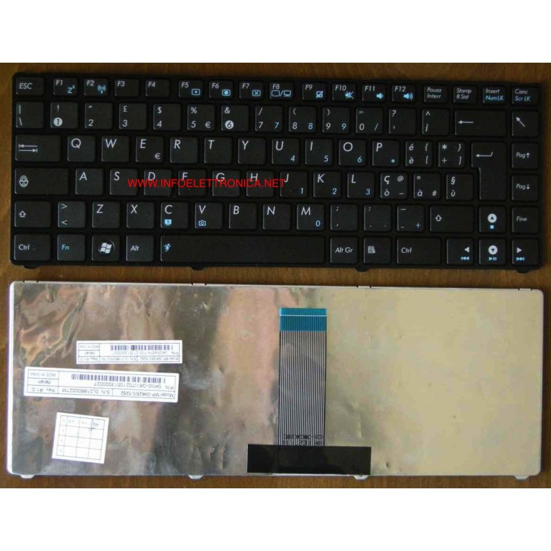 Tastiera italiana compatibile con Asus nera U32U U32JC U32VJ U32VM Tastiera italiana compatibile con Asus nera U32U U32JC U32VJ U32VM