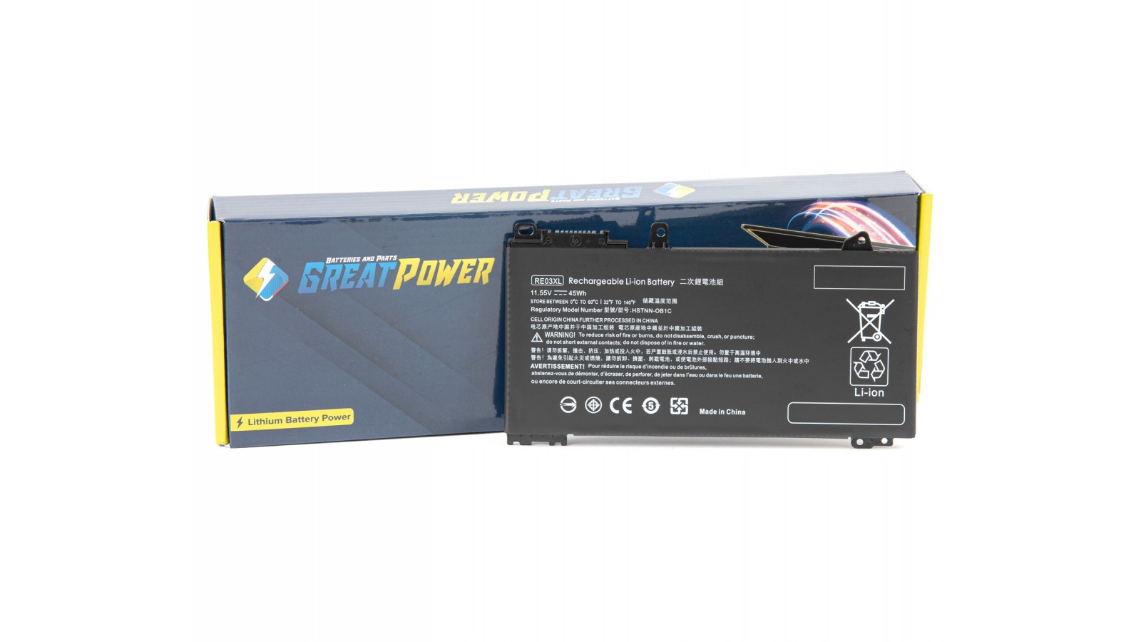 Batteria 45Wh compatibile con HP RE03XL HSTNN-OB1C HSTNN-UB7R HSTNN-DB9A L32407-AC1 L32407-2B1 L32407-541