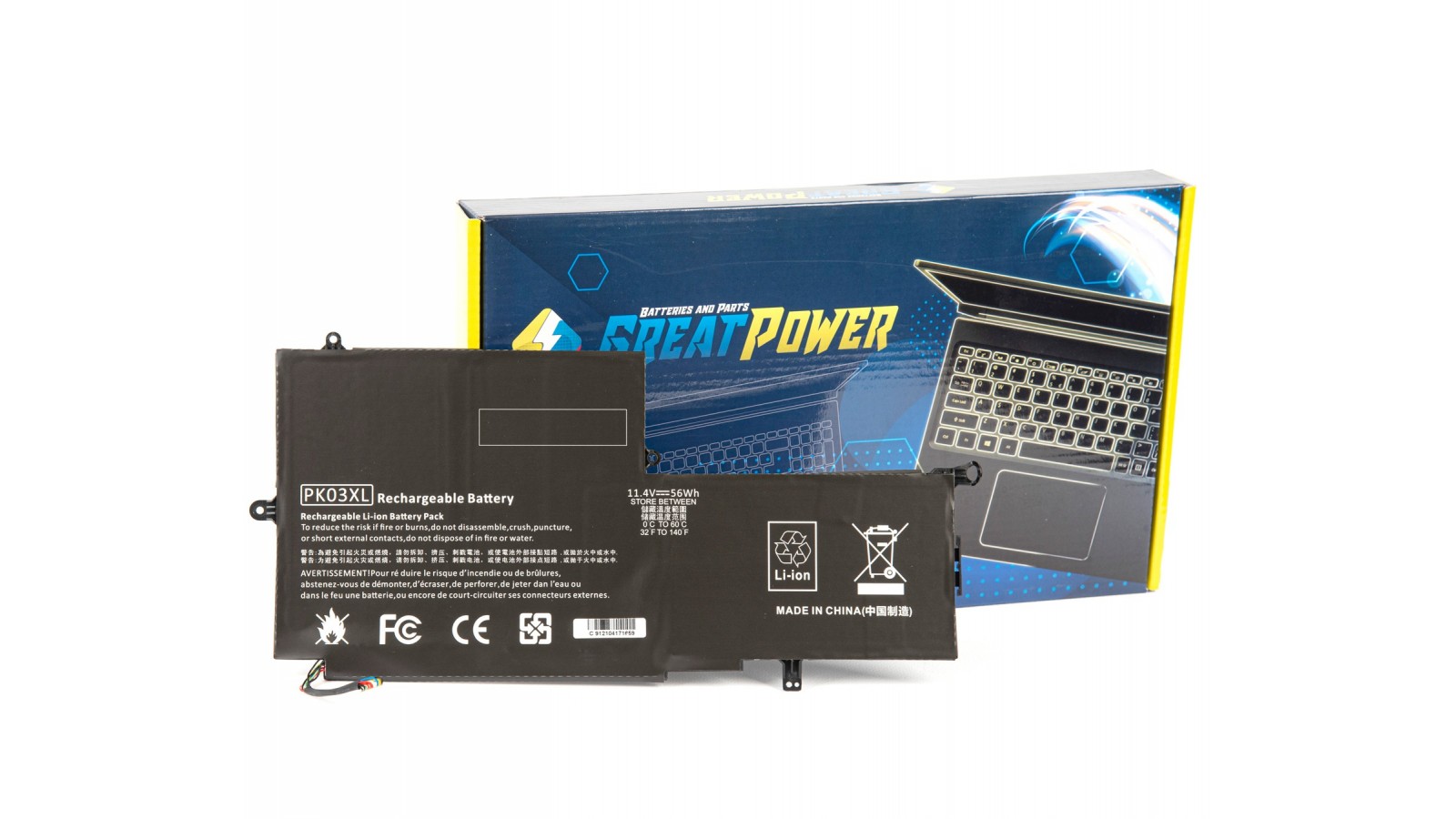 Batteria 4900mAh compatibile con HP PK03XL Spectre 788237-2C2 789116-005 TPN-Q157