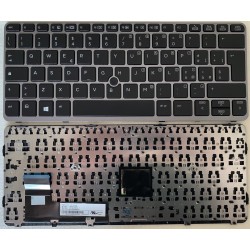 Tastiera Italiana compatibile con Hp Elitebook 820 G1 820 G2 con Trackpad e Silver Frame