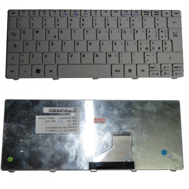Tastiera italiana compatibile con Acer Packard Bell ZE6 ZE7 ZH9 Bianca Tastiera italiana compatibile con Acer Packard Bell ZE6 ZE7 ZH9 Bianca