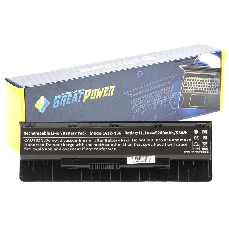 Batteria 5200 mAh compatibile con Asus A31-N56 A32-N56 A33-N56