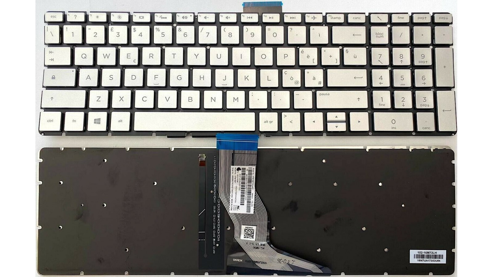 Tastiera italiana compatibile con HP 15S-DY 15S-EQ 15-EF 15S-FQ 15-GW RETROILLUMINATA