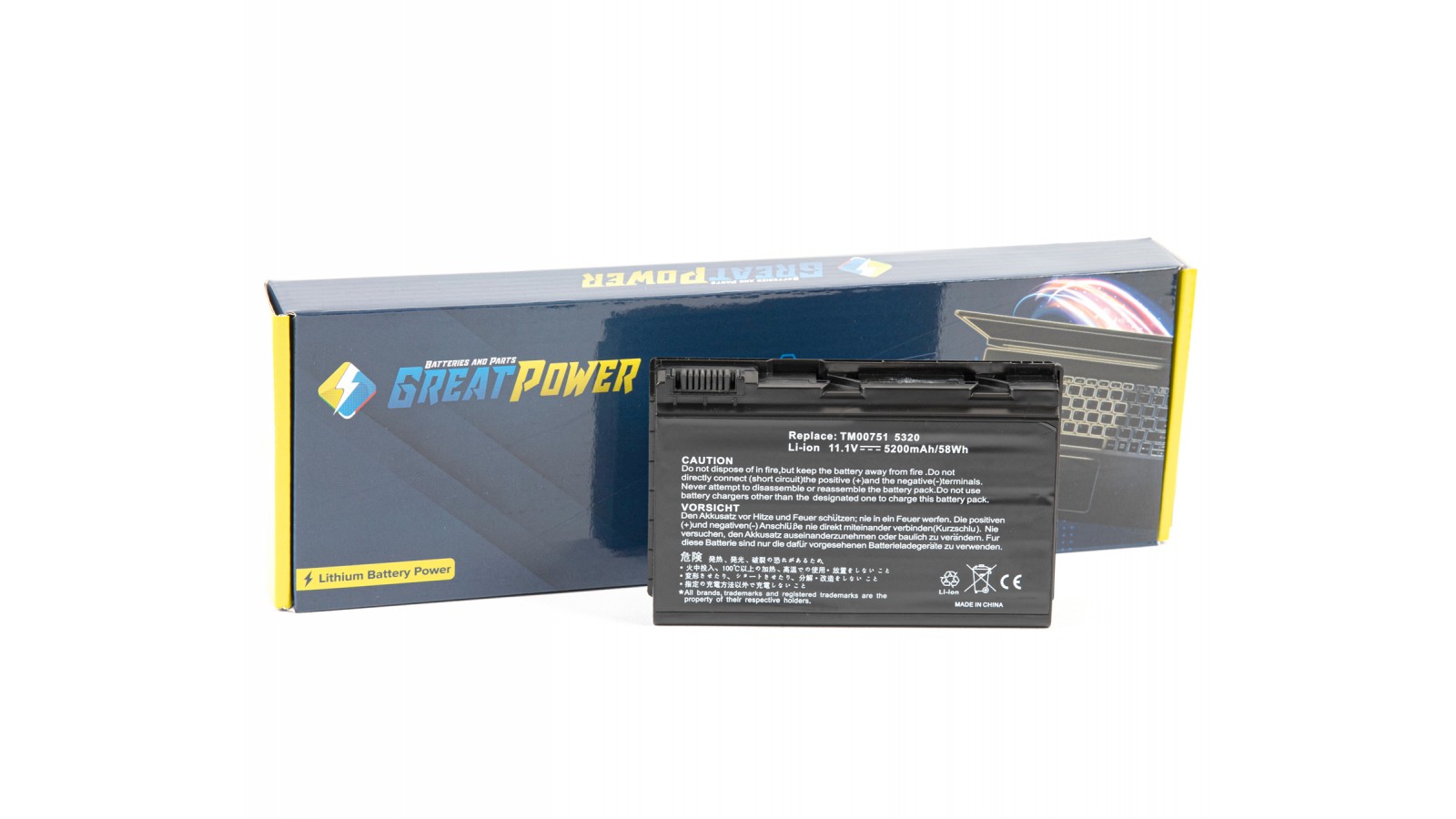 Batteria 5200mAh compatibile con ACER BT.00803.022, BT.00804.019, BT.00805.010