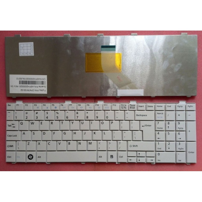 Tastiera compatibile con Fujitsu Lifebook AH512 S26391-F167-B225 CP478133-02 bianca Tastiera compatibile con Fujitsu Lifebook AH512 S26391-F167-B225 CP478133-02 bianca