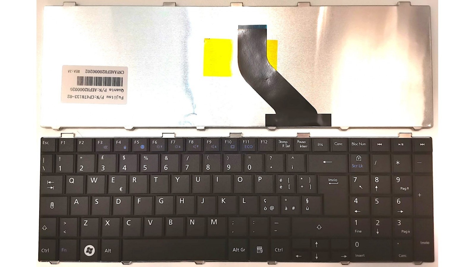 Tastiera Italiana compatibile con Fujitsu Lifebook AH512 S26391-F167-B225 CP478133-02