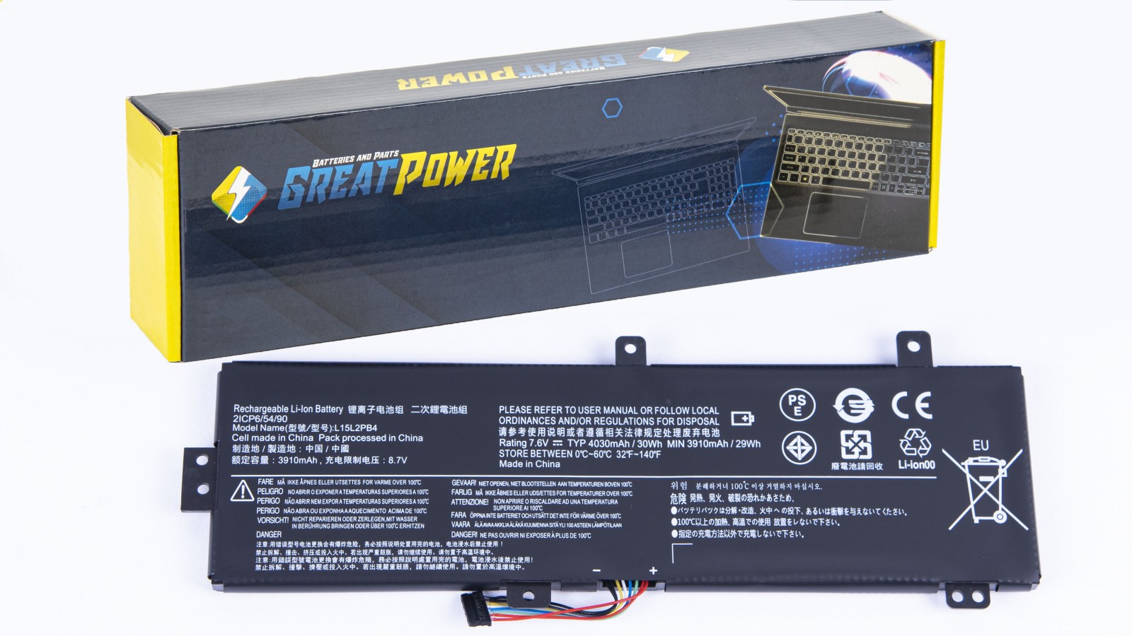 Batteria 4000 mAh compatibile con Lenovo L15L2PB4 L15M2PB3 L15C2PB5 5B10K87721 5B10K87722