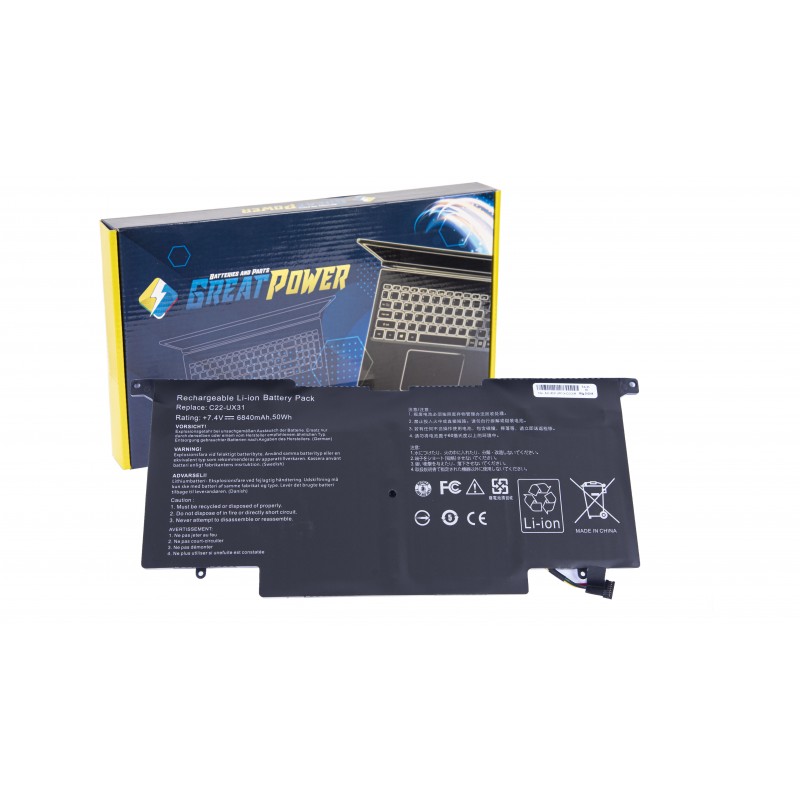Batteria 6840mAh compatibile con Asus Ultrabook UX31A UX31E UX31E-DH52 UX31E-DH53 Batteria 6840mAh compatibile con Asus Ultrabook UX31A UX31E UX31E-DH52 UX31E-DH53