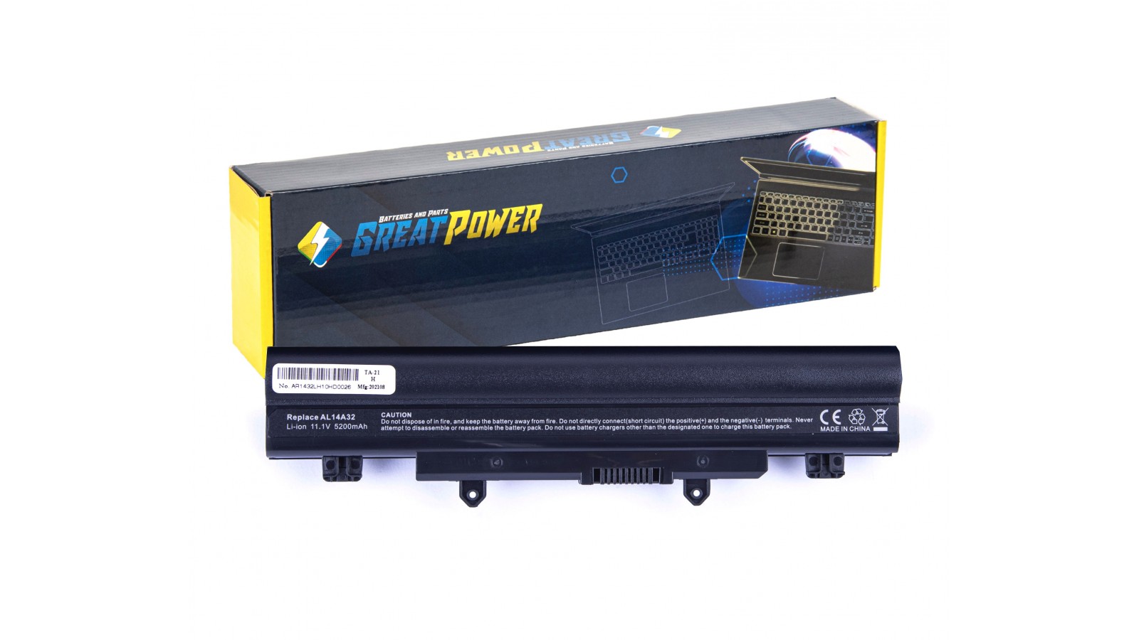 Batteria 5200mAh compatibile Acer Aspire E5-511p E5-521 E5-521g E5-531 E5-551 E14 E15