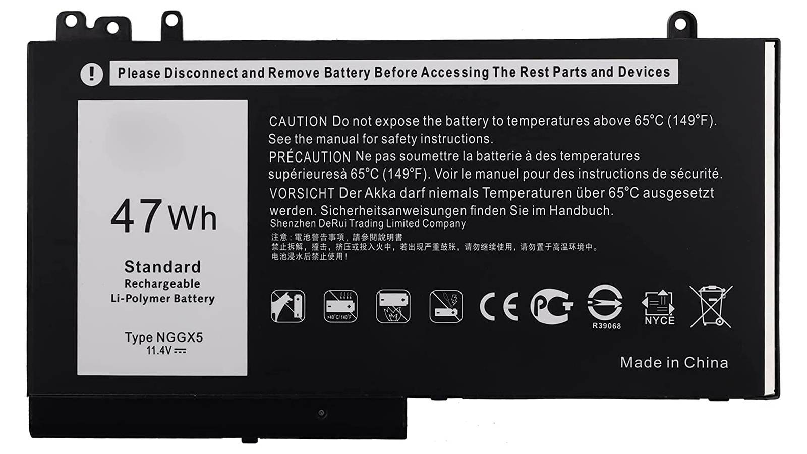 Batteria NGGX5 47WH per Dell Latitude E5270 E5470 M3510 E5570 E5550 JY8D6 954DF 0JY8D6
