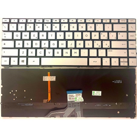 Tastiera italiana per HP Spectre x360 HP 13-AC 13-W 13-AP 13-AE RETROILLUMINATA SILVER