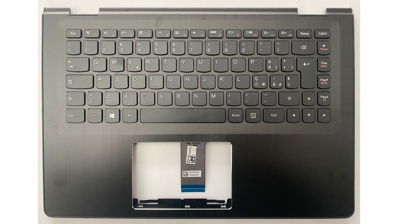Tastiera italiana compatibile con Lenovo Yoga 500-14 500-14IBD CON TOPCASE PALMREST NERO
