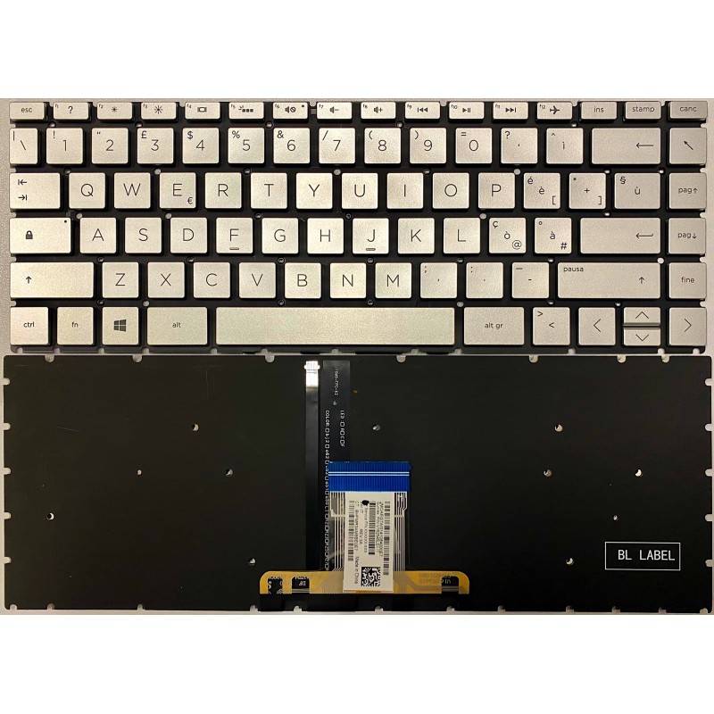 Tastiera italiana RETROILLUMINATA per HP Pavilion X360 14-CD 14M-CD 14T-CD 14-CE Silver Tastiera italiana RETROILLUMINATA per HP Pavilion X360 14-CD 14M-CD 14T-CD 14-CE Silver