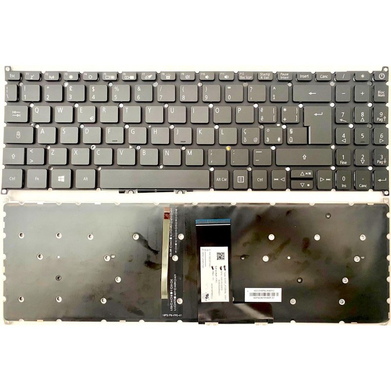 Tastiera italiana Retroilluminata per ACER Aspire 7 A715-74 EX215-51 N19C5 N19C1 N19H Tastiera italiana Retroilluminata per ACER Aspire 7 A715-74 EX215-51 N19C5 N19C1 N19H