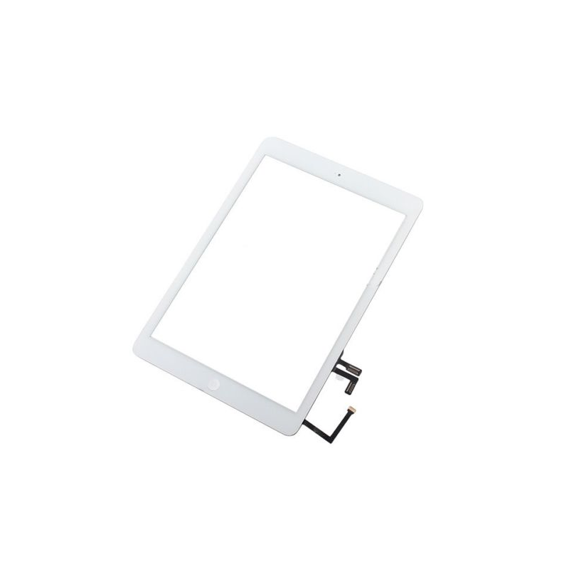 Touch screen vetro Apple iPad Air completo di adesivo tasto e flex home Bianco Touch screen vetro Apple iPad Air completo di adesivo tasto e flex home Bianco