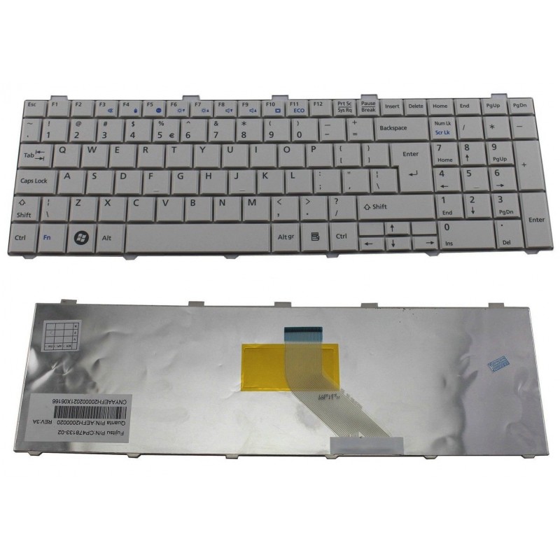Tastiera compatibile con Fujitsu Lifebook A530 A531 AH530 AH531 NH751 bianca Tastiera compatibile con Fujitsu Lifebook A530 A531 AH530 AH531 NH751 bianca
