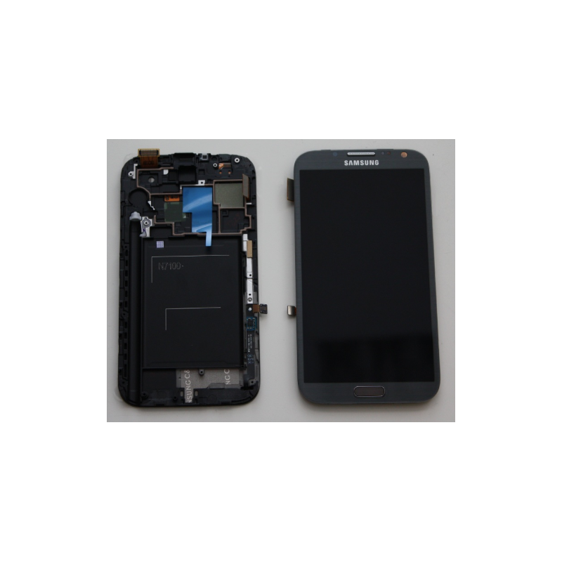 Display Lcd Hd completo di Touch screen e vetro Samsung Galaxy Note 2 N7100 Originale Grigio