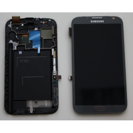 Display Lcd Hd completo di Touch screen e vetro Samsung Galaxy Note 2 N7100 Originale Grigio
