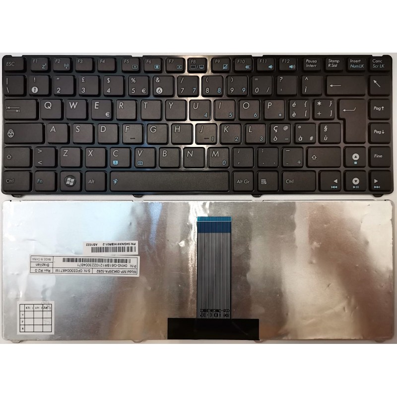 Tastiera italiana compatibile con Asus nera EEEPC 1225 1225B 1225C