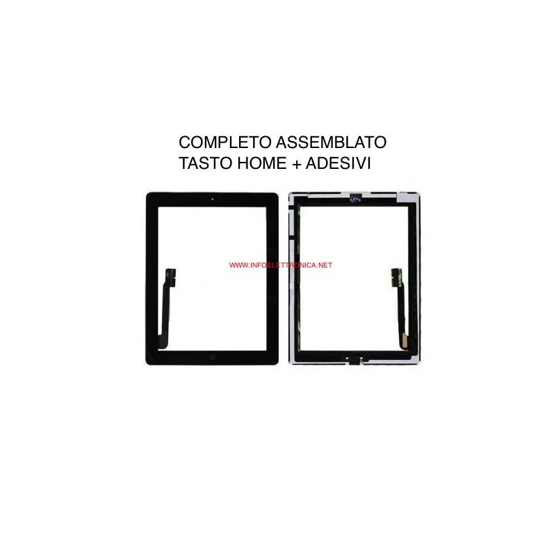 Touch screen vetro Apple iPad 3 Nero completo di adesivi e tasto home A1416 A1430 A1403 Touch screen vetro Apple iPad 3 Nero completo di adesivi e tasto home A1416 A1430 A1403