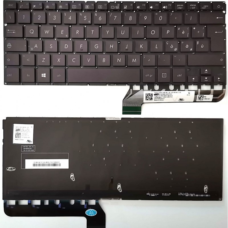 Tastiera Italiana compatibile con Asus UX430U UX430UA UX430UN (Retroilluminata)