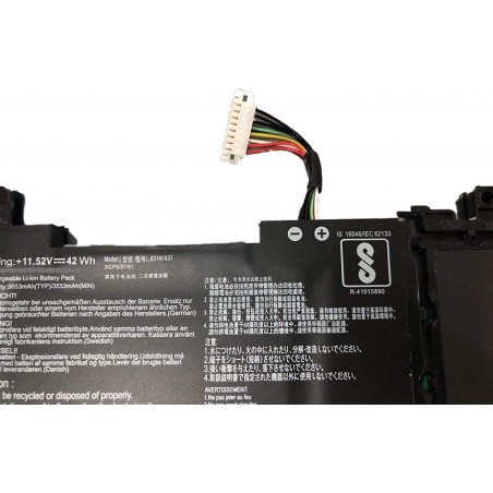Batteria compatibile con Asus Vivobook S510, S510UN, S510UQ, X510, X510UA, X510UF 11.55V 42Wh