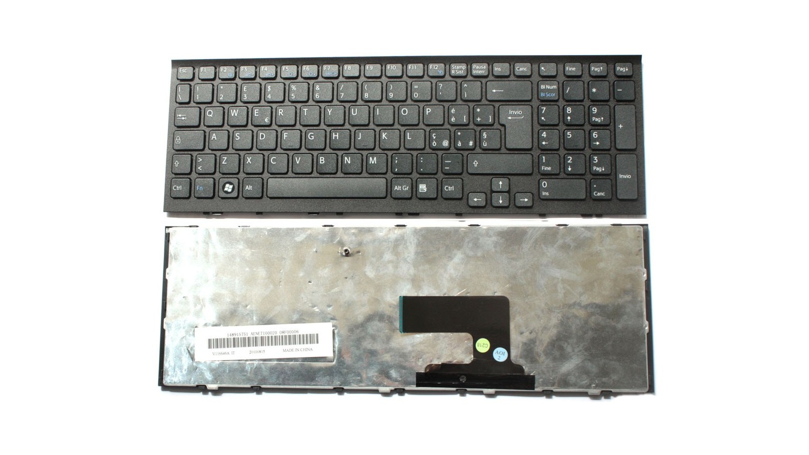 Tastiera italiana nera compatibile con SONY VPC-EH Serie completa di frame