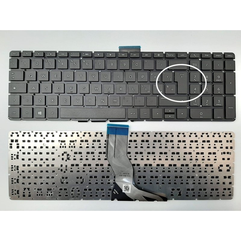 Tastiera italiana compatibile con HP Pavilion 15-AB 15-AK 15-AN TASTO ENTER GRANDE Tastiera italiana compatibile con HP Pavilion 15-AB 15-AK 15-AN TASTO ENTER GRANDE