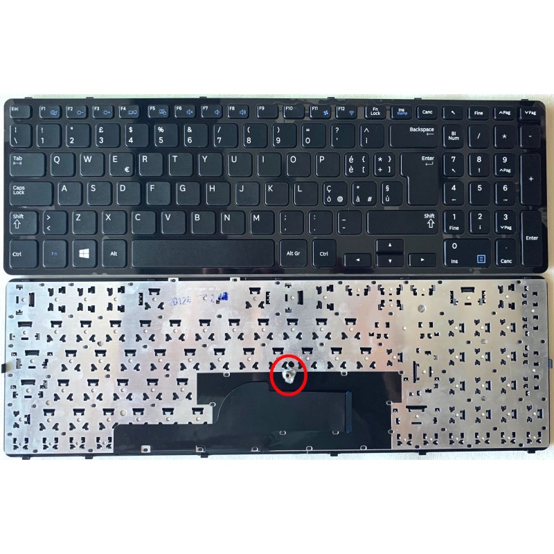 Tastiera Italiana compatibile con Samsung NP350E5C NP355E5C completa cornice Tastiera Italiana compatibile con Samsung NP350E5C NP355E5C completa cornice
