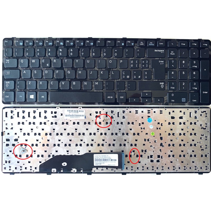 Tastiera Italiana compatibile con Samsung NP350E7C 364E5CC p/n V134302BK1 completa cornice Tastiera Italiana compatibile con Samsung NP350E7C 364E5CC p/n V134302BK1 completa cornice