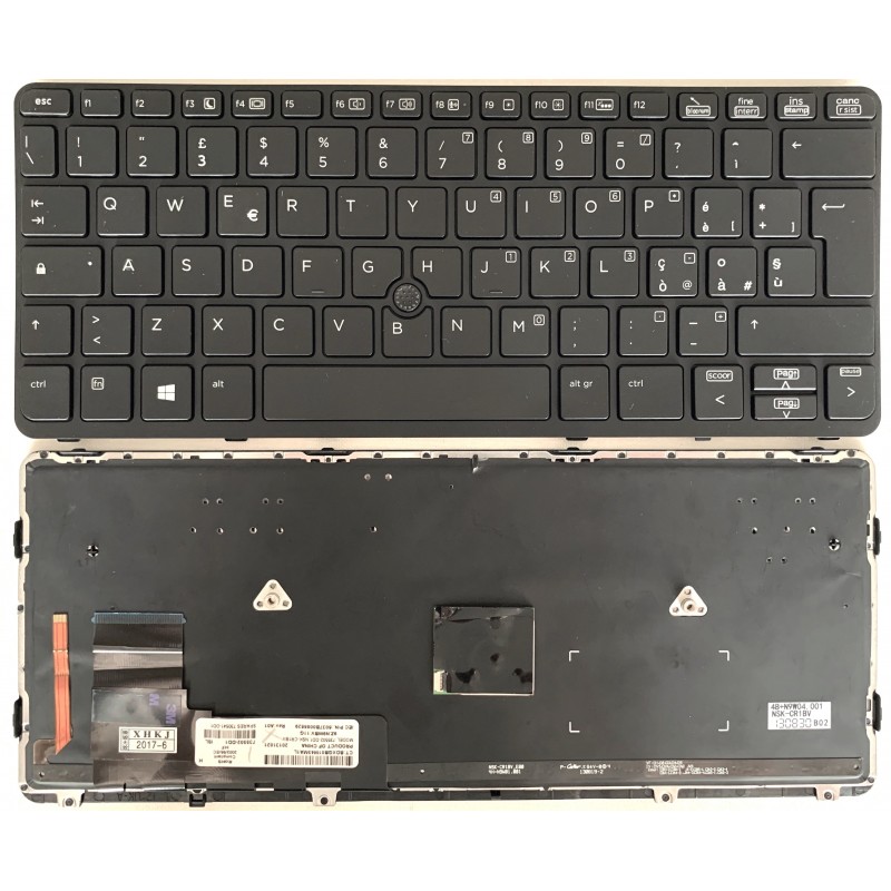 Tastiera Italiana compatibile con Hp Elitebook 820 G1 retroilluminata con Trackpad NERA