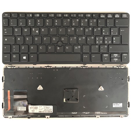 Tastiera Italiana compatibile con Hp Elitebook 820 G1 retroilluminata con Trackpad NERA
