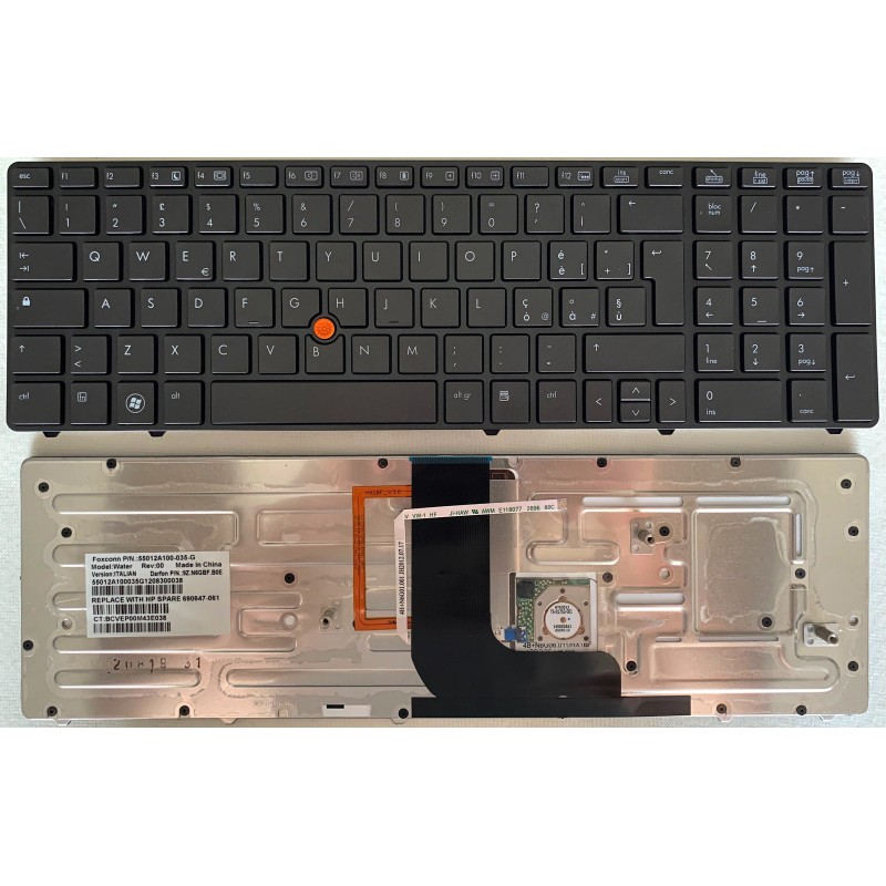 Tastiera italiana per HP Elitebook 8560W 8570W con Trackpoint Retroilluminata Tastiera italiana per HP Elitebook 8560W 8570W con Trackpoint Retroilluminata