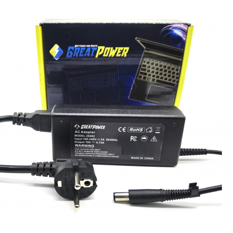 Alimentatore caricabatteria per HP 19V - 4,74A - 7,4*5mm / PA-1900-08H2 Compaq Presario / Compaq Business / HP EliteBook /Pavili Alimentatore caricabatteria per HP 19V - 4,74A - 7,4*5mm / PA-1900-08H2 Compaq Presario / Compaq Business / HP EliteBook /Pavili
