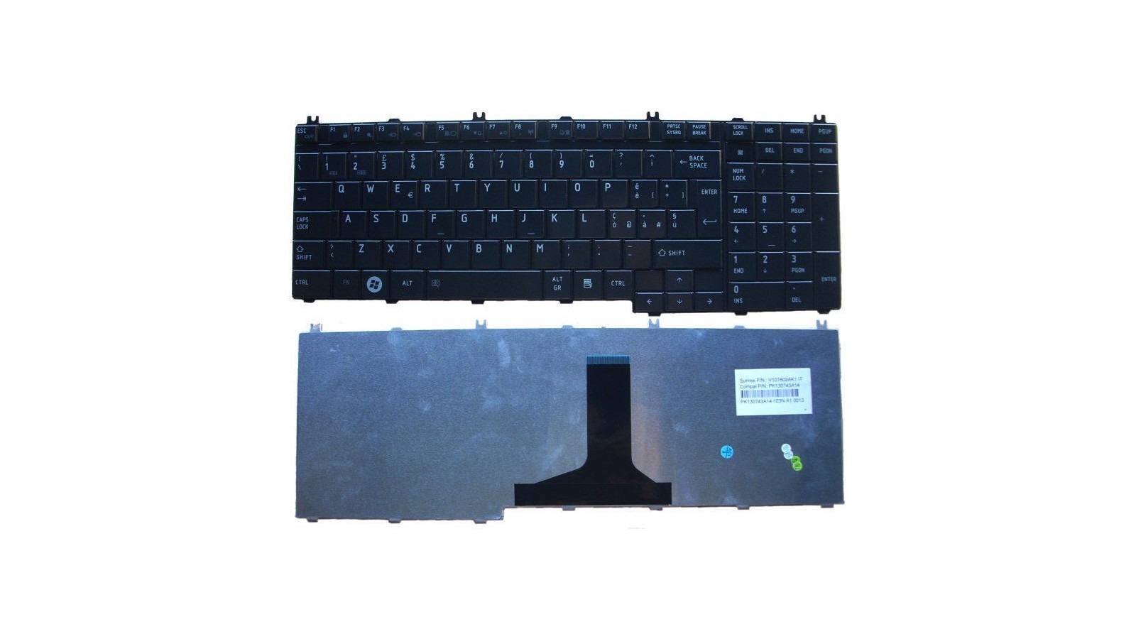 Tastiera italiana nera compatibile con Toshiba Satellite P300 / P305 / P305D L350 L355 L500 L500D L505 L505D Qosimio G50 X300 X3