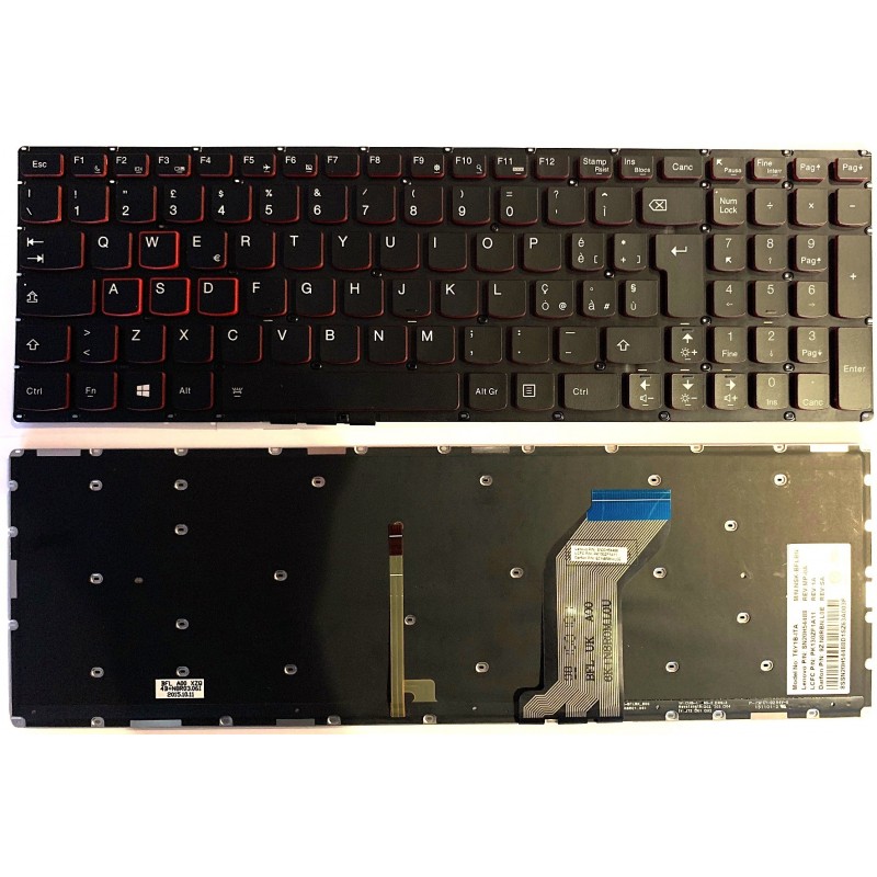 Tastiera italiana Retroiiluminata compatibile con Lenovo Ideapad Y700-15ISK Y700-15ISE Y700-15ACZ Y700-17ISK Tastiera italiana Retroiiluminata compatibile con Lenovo Ideapad Y700-15ISK Y700-15ISE Y700-15ACZ Y700-17ISK